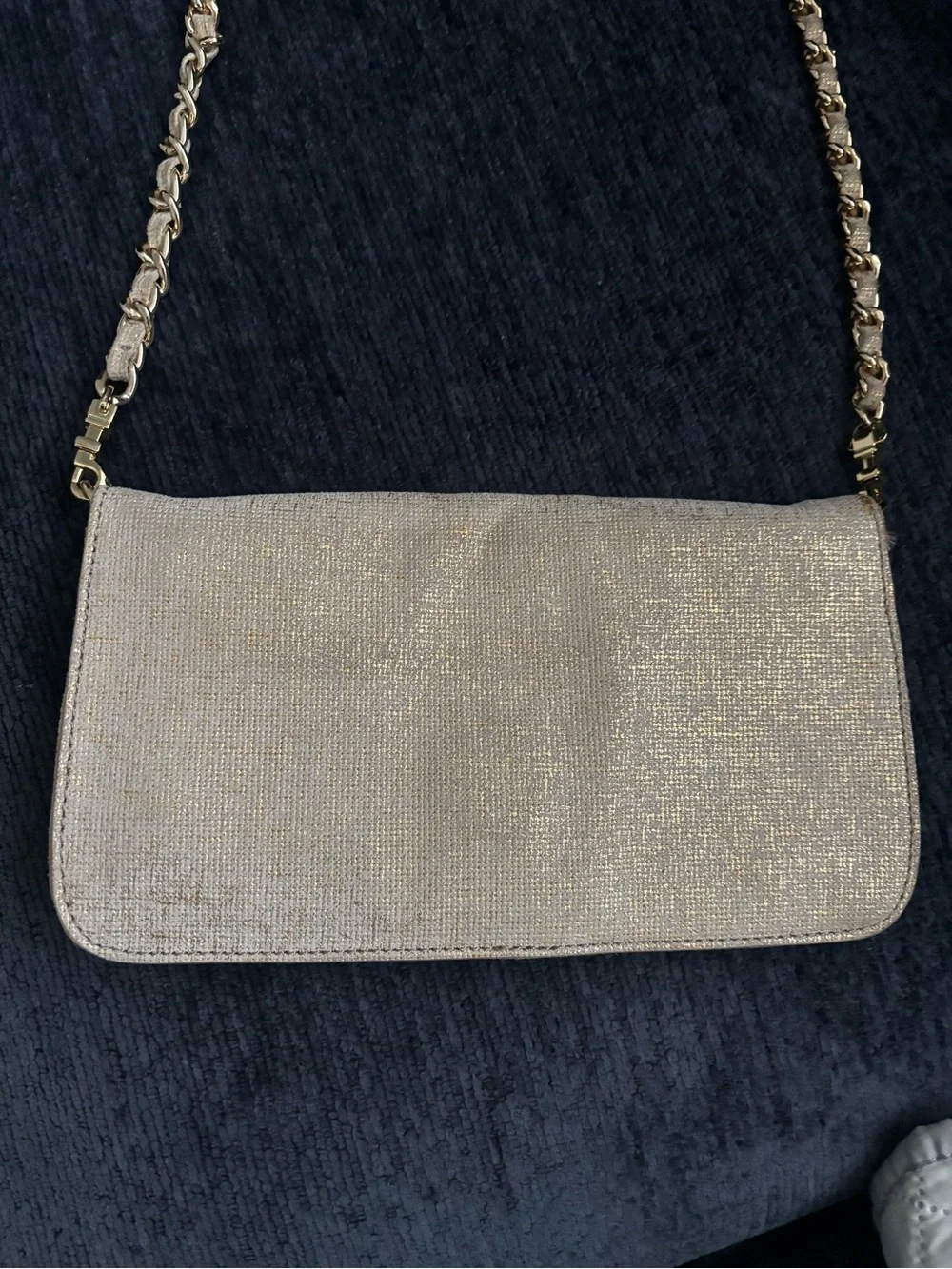 Tory Burch Metallic Gold Chain Crossbody Bag